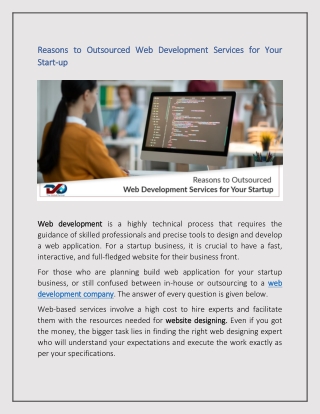 Reasons to Outsourced Web Development Services for Your Start-up