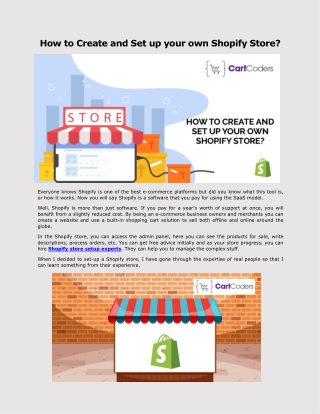 How to Create and Set up your own Shopify Store?