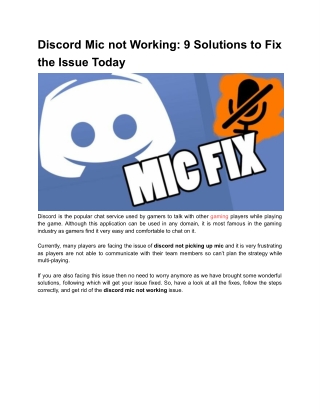 Fix Your Discord Mic Issue Today! Here are the Top 9 Ways to Fix It