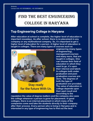 Find the Best Engineering College in Haryana - BCA College in Haryana