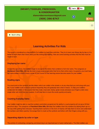 Learning Activities for Kids