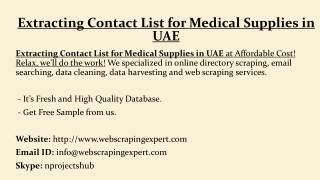 Extracting Contact List for Medical Supplies in UAE
