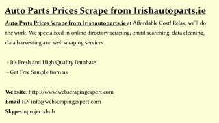 Auto Parts Prices Scrape from Irishautoparts.ie