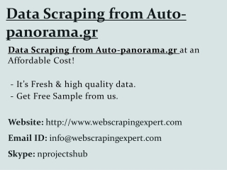 Data Scraping from Auto-panorama.gr