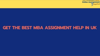 Get the best MBA assignment help in UK