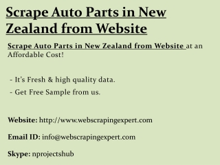 Scrape Auto Parts in New Zealand from Website