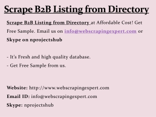 Scrape B2B Listing from Directory