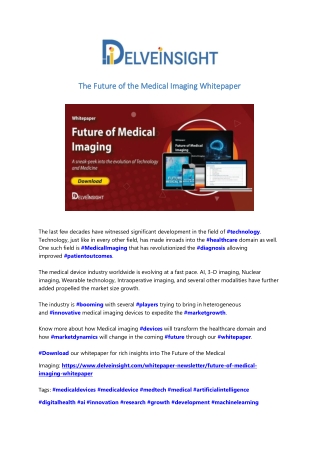 The FUTURE OF MEDICAL IMAGING Whitepaper 2020