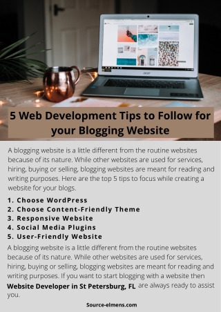 5 Web Development Tips to Follow for your Blogging Website