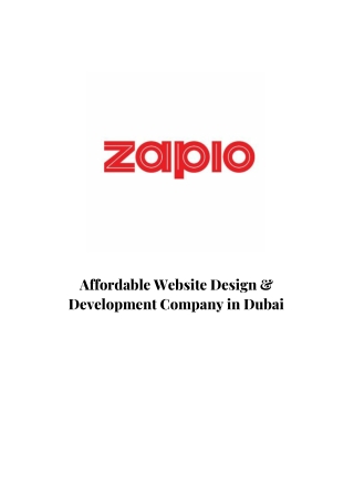 Affordable Website Design & Development Company in dubai