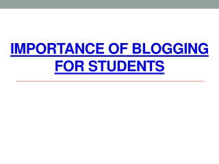 Importance of Blogging for Students