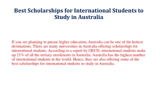 Universities in australia offering scholarships for international students