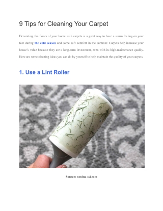 9 Simple Ways to Clean Your Carpet