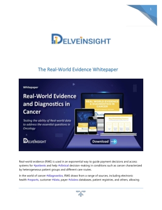 REAL-WORLD EVIDENCE & DIAGNOSTICS IN CANCER: FILLING THE GAPS IN ONCOLOGY TREATMENT