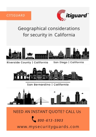 Geographical considerations for security in California