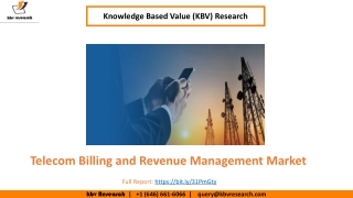 Telecom Billing and Revenue Management Market Size Worth $25.7 Billion By 2026 - KBV Research