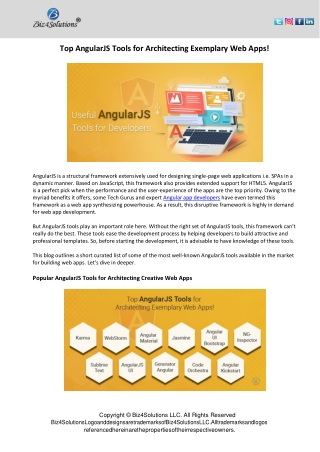 Innovative AngularJS Tools for Web Application Development
