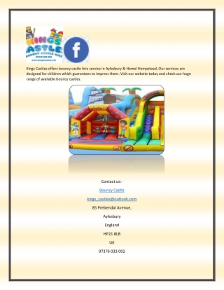 Bouncy Castle Hire Service in Aylesbury & Hemel Hempstead | Kings Castles