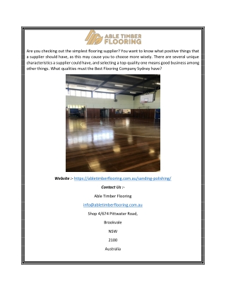 North Shore Floor Sanding | Abletimberflooring.com.au