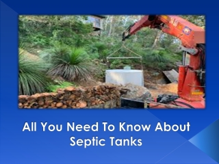 All You Need To Know About Septic Tanks