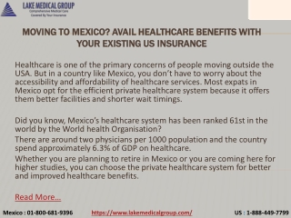 Moving to Mexico? Avail healthcare benefits with your existing US insurance