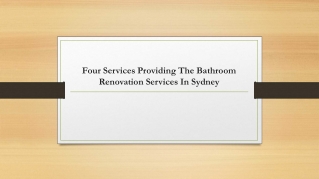 Four Services Providing The Bathroom Renovation Services In Sydney