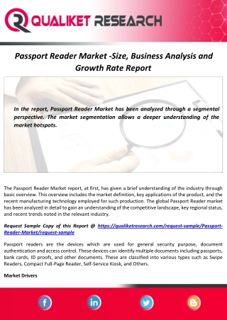 Passport Reader Market Size, Technology Insights, Growth and Forecast Report