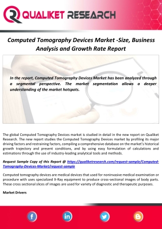 Computed Tomography Devices Market 2020-2027 : Industry Analysis and Forecast Report