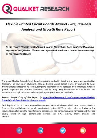 Flexible Printed Circuit Boards Market Overview, Demand and Forecast Report by 2027