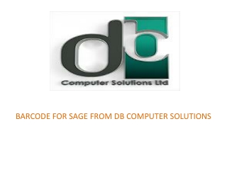 BARCODE FOR SAGE FROM DB COMPUTER SOLUTIONS