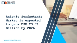 Anionic Surfactants Market Growth, Future Prospects and forecast 2026