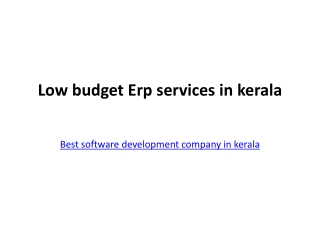 best erp software development company in kerala