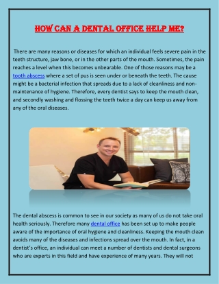 How Can A Dental Office Help Me?