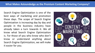 What Makes Astoundedge as the Premium Content Marketing Company?