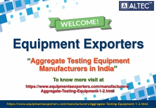 Aggregate Testing Equipment Manufacturers in India