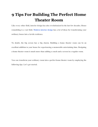 9 Tips For Building The Perfect Home Theater Room