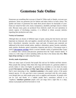 Gemstone Sale Online