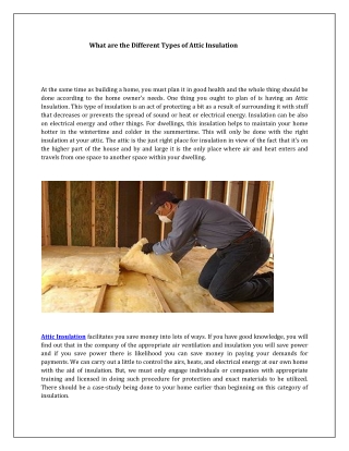 What are the Different Types of Attic Insulation