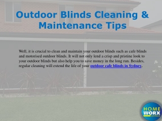 Tips to Clean and Maintain Outdoor Blinds