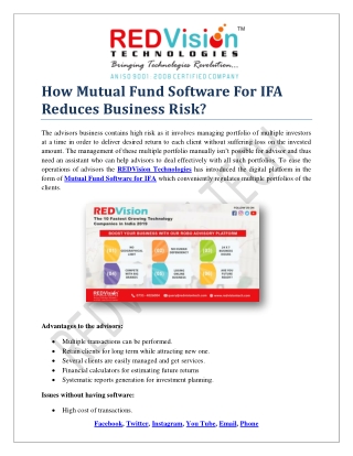 Why Mutual Fund Software For IFA Rebalances Portfolio?