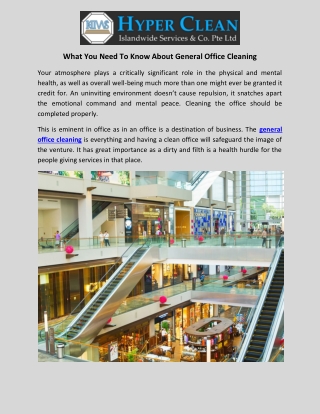 What You Need To Know About General Office Cleaning