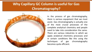 Why Capillary GC Column is useful for Gas Chromatography?