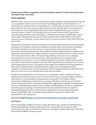 Alcohol sensor Market Competition, Growth Prediction, Industry Trends, Upcoming Trends and Opportunity Assessment