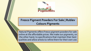 Fresco Pigment Powders For Sale | Rublev Colours Pigments