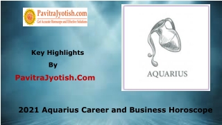 2021 Aquarius Career and Business Horoscope