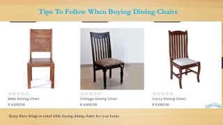 Tips To Follow When Buying Dining Chairs