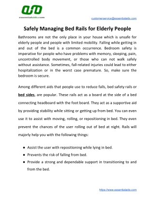 Safely Managing Bed Rails for Elderly People