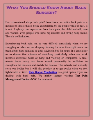 What You Should Know About Back Surgery?