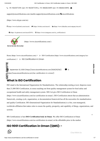 How to Get ISO Certification in Oman for a organization?