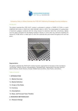 Exhaustive Study on Global Substrate-like PCB (SLP) Market